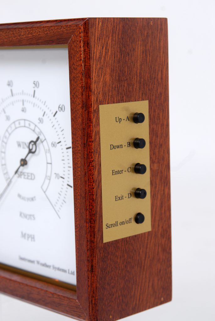 Close up detail of the display control buttons.