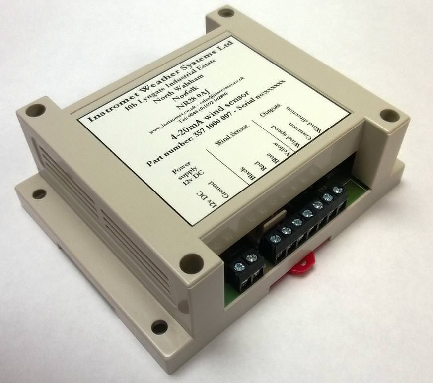 Instromet 4-20mA wind sensor DIN rail control box.