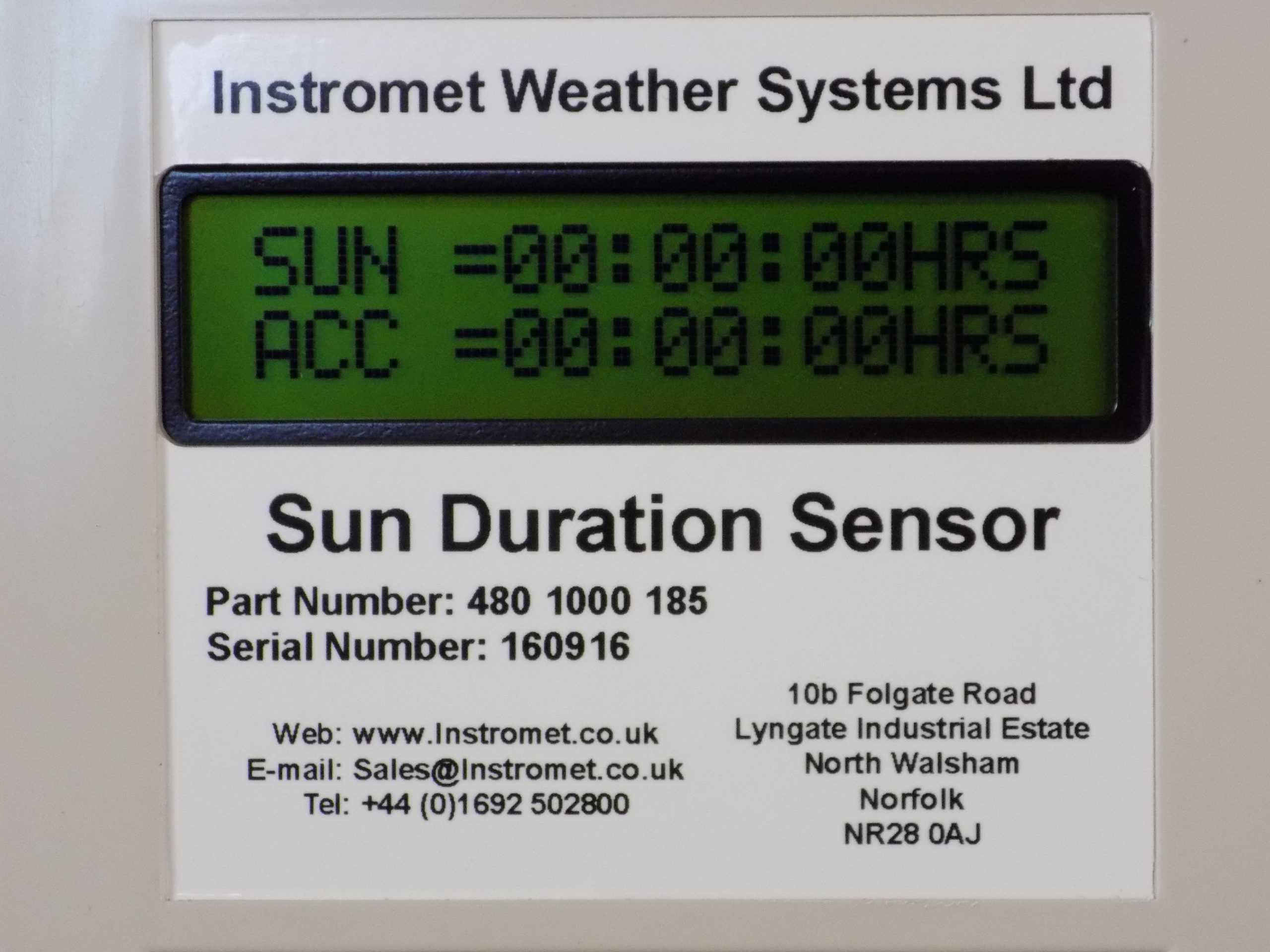 Sun duration sensor Instromet Weather Instruments Standalone Sun